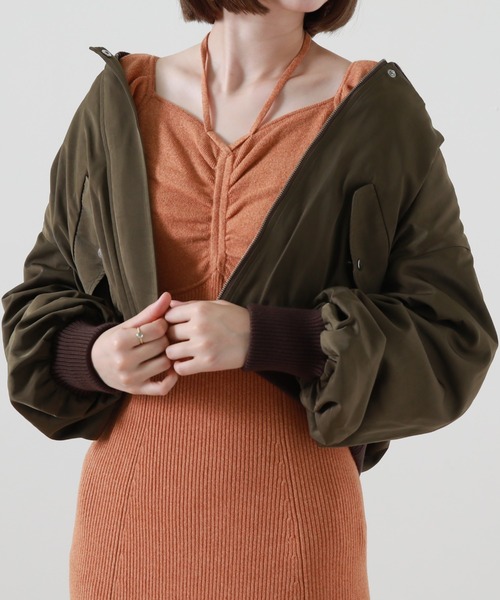 Cheek（チーク）の「ショートＭＡ－１（MA-1・レディース・ブラック/オレンジ/グリーン・MEDIUM）」の16枚目の写真