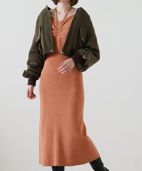 Cheek（チーク）の「ショートＭＡ－１（MA-1・レディース・ブラック/オレンジ/グリーン・MEDIUM）」の17枚目の写真