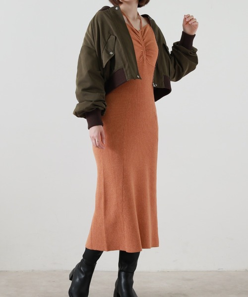 Cheek（チーク）の「ショートＭＡ－１（MA-1・レディース・ブラック/オレンジ/グリーン・MEDIUM）」の18枚目の写真