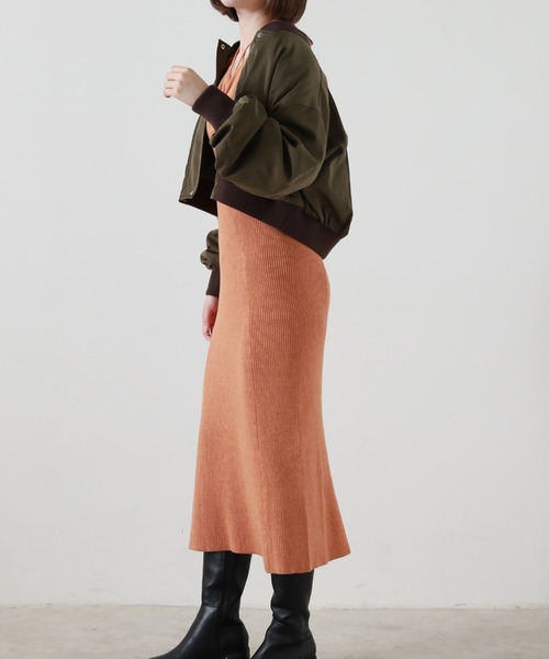 Cheek（チーク）の「ショートＭＡ－１（MA-1・レディース・ブラック/オレンジ/グリーン・MEDIUM）」の19枚目の写真