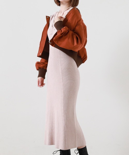 Cheek（チーク）の「ショートＭＡ－１（MA-1・レディース・ブラック/オレンジ/グリーン・MEDIUM）」の21枚目の写真