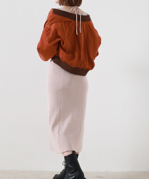 Cheek（チーク）の「ショートＭＡ－１（MA-1・レディース・ブラック/オレンジ/グリーン・MEDIUM）」の22枚目の写真