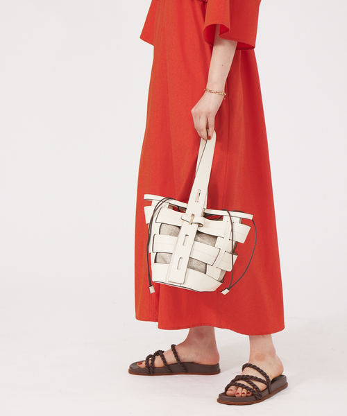 LOWELL things（ロウェル　シングス）の「【Domani official Instagram掲載】Lattice/2WAYﾒｯｼｭBAG（トートバッグ・レディース・アイボリー/ブラウン/ブラック・フリー）」の2枚目の写真