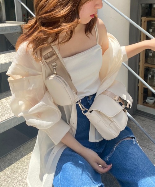 one after another NICE CLAUP（ワンアフターアナザーナイスクラップ）の「【2022AWアイテム】ユーティリティーボディBAG（ショルダーバッグ・レディース・ブラック/ピンク/アイボリー・FREE）」の4枚目の写真