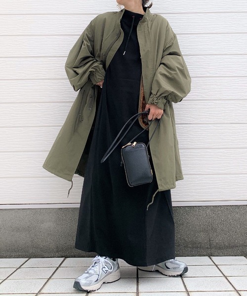 Q（キュー）の「ファー付きモッズコート（モッズコート・レディース・ブラック/カーキ・MEDIUM）」の9枚目の写真