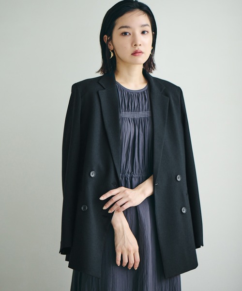 【Washable・EASYCARE】エコウールタッチジャケット【sustainable】