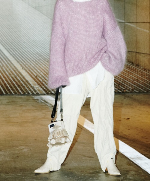 OUTDOOR PRODUCTS(アウトドアプロダクツ)の「(OUTDOOR PRODUCTS)<ROSE BUD別注>フリル巾着バッグ(ショルダーバッグ・レディース・ブラック/ベージュ/パープル・FREE)」の20枚目の写真