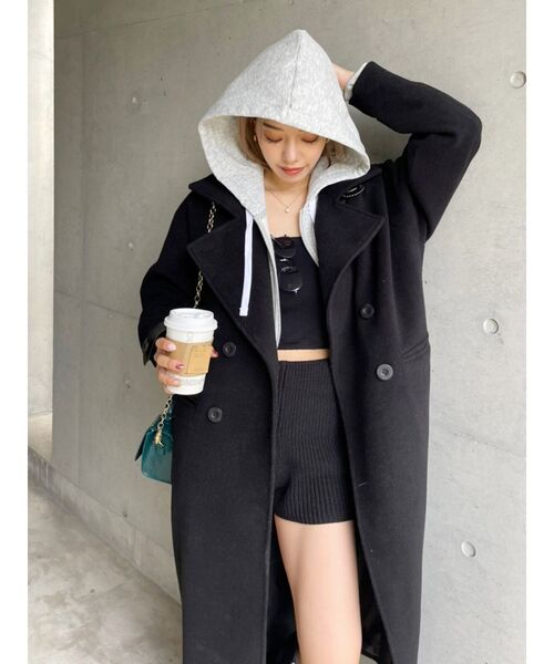 EVRIS（エヴリス）の「ニットショートパンツ【セットアップ着用可能】（その他パンツ・レディース・ブラック/ブルー/アイボリー/マスタード・FREE）」の6枚目の写真