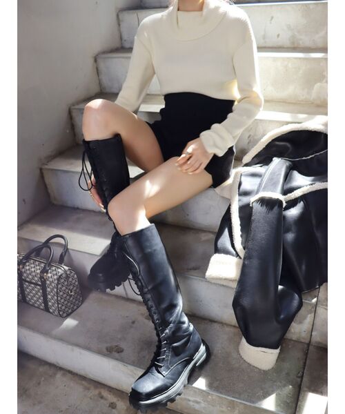 EVRIS（エヴリス）の「ニットショートパンツ【セットアップ着用可能】（その他パンツ・レディース・ブラック/ブルー/アイボリー/マスタード・FREE）」の11枚目の写真