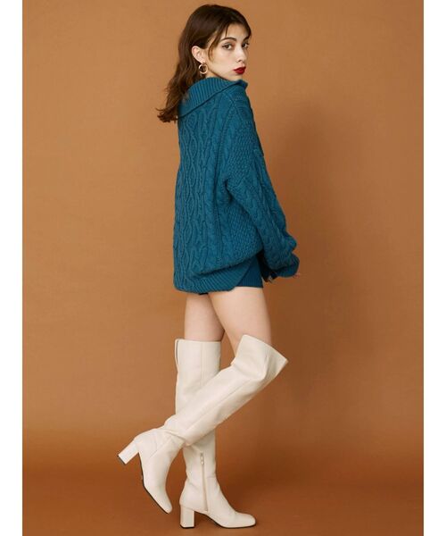 EVRIS（エヴリス）の「ニットショートパンツ【セットアップ着用可能】（その他パンツ・レディース・ブラック/ブルー/アイボリー/マスタード・FREE）」の18枚目の写真