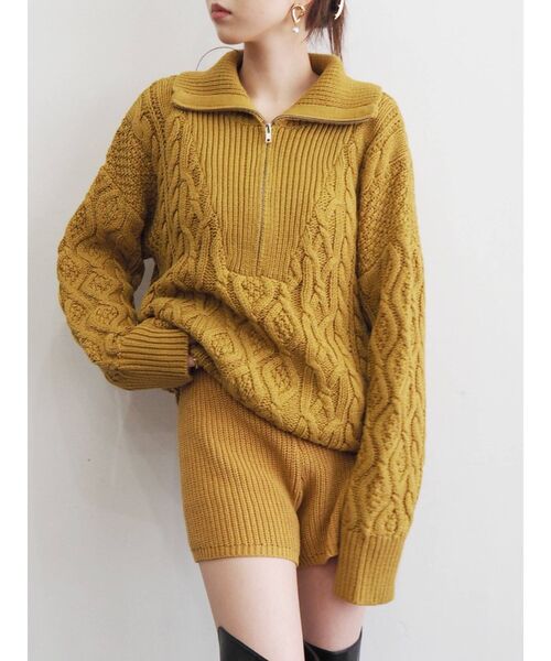 EVRIS（エヴリス）の「ニットショートパンツ【セットアップ着用可能】（その他パンツ・レディース・ブラック/ブルー/アイボリー/マスタード・FREE）」の22枚目の写真