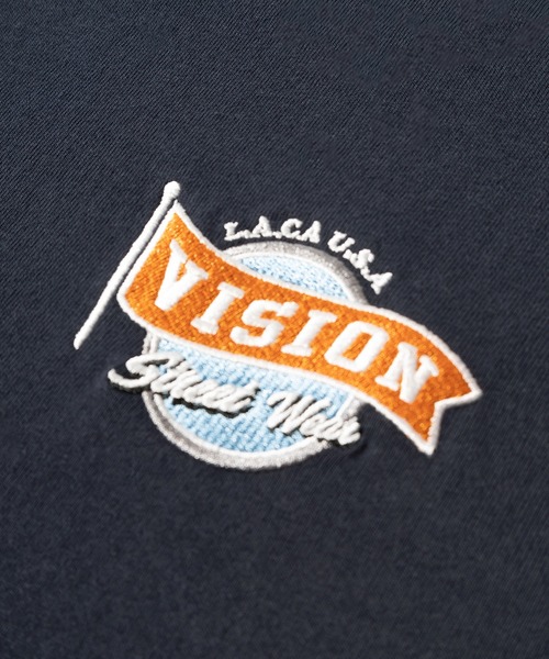 VISION STREET WEAR(ヴィジョンストリートウェア)の「【VISION STREET WEAR/ヴィジョンストリートウェア】アームロゴリンガーロンT/ビッグシルエット/ユニセックス(Tシャツ/カットソー・メンズ・アッシュグレー/ネイビー・M/L/XL)」の7枚目の写真