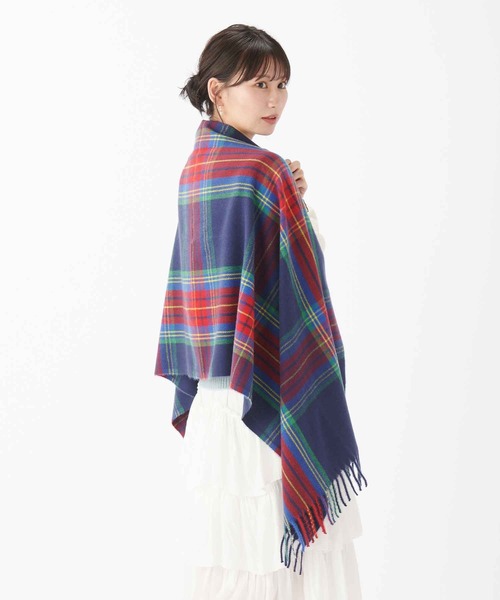 estaa（エスタ）の「とろーりビッグマフラー　”カジュアルチェック”（マフラー・レディース・ブラック/ライトピンク/オフホワイト/クリーム/ネイビー/ピンク/ブラック×ホワイト/ミント/ベージュ/ネイビー×ホワイト/サンドベージュ/グレー/キャメル/シャーベット/ダークブルー/ライトグレー/アイボリー/オートミール/サックスブルー/グレー系その他・FREE）」の15枚目の写真