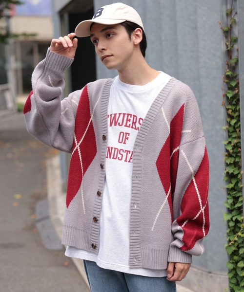 WEGO（ウィゴー）の「WEGO/総柄BIGカーディガン（カーディガン/ボレロ