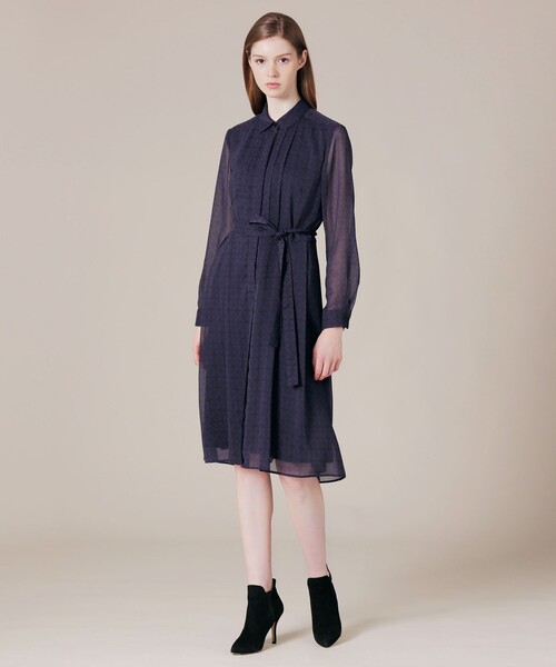 MACKINTOSH LONDON（マッキントッシュ ロンドン）の「バイカラーアンドリューパターンワンピース（ワンピース・レディース・ネイビー/オフホワイト・40/38）」の12枚目の写真