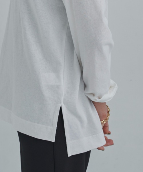 CLEARIMPRESSION （クリアインプレッション）の「HANDSOME MINIMUMロゴロングTシャツ（Tシャツ/カットソー・レディース・ホワイト/チャコールグレー・FREE）」の16枚目の写真