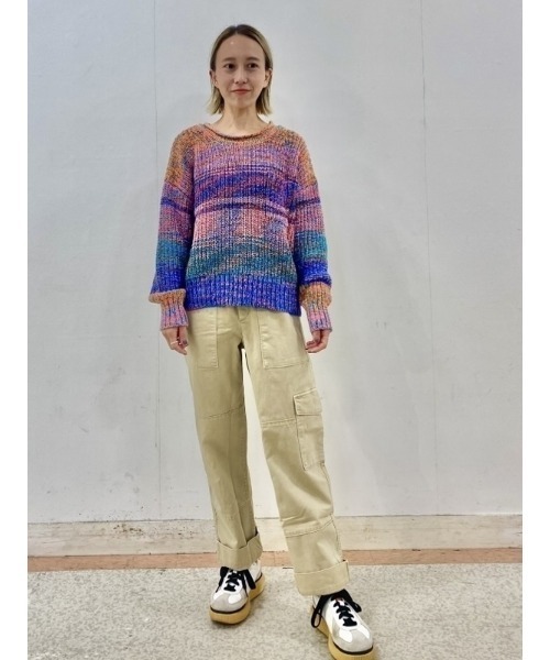 ★美品 GAP ギャップ パープル系 ニット M GAP - ギャップ GAP ニット セーター クルーネック 七分袖