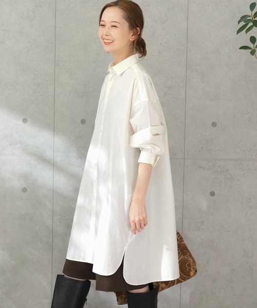 URBAN RESEARCH ROSSO WOMEN（アーバンリサーチ　ロッソ）の「オーバーロングシャツ（シャツ/ブラウス・レディース・ホワイト/ベージュ/パープル系その他・FREE）」の21枚目の写真