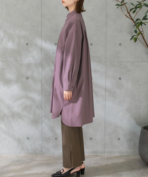 URBAN RESEARCH ROSSO WOMEN（アーバンリサーチ　ロッソ）の「オーバーロングシャツ（シャツ/ブラウス・レディース・ホワイト/ベージュ/パープル系その他・FREE）」の7枚目の写真