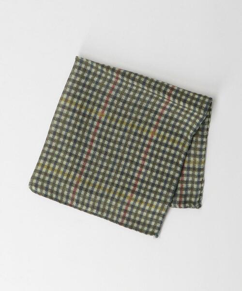 AD56（エーディーチンクワンタセイ）の「＜AD56＞ウール チェック ポケットチーフ（ポケットチーフ・メンズ・ダークグリーン/ネイビー・FREE）」の2枚目の写真