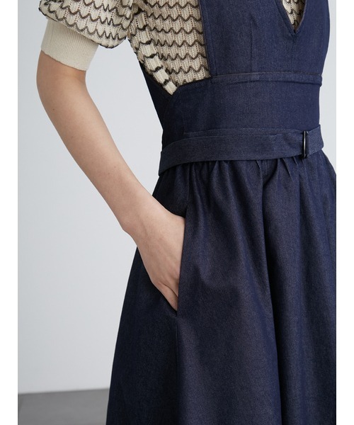 LILY BROWN(リリーブラウン)の「Vネックワンピース(ワンピース・レディース・ホワイト/ブルー/チェック・0/1)」の8枚目の写真