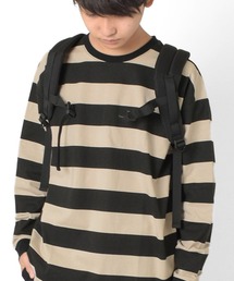 GLAZOS | ワイドボーダードロップショルダーＴシャツ(Tシャツ/カットソー)