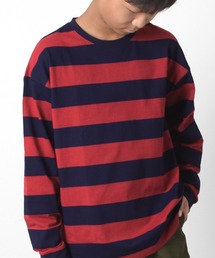 GLAZOS | ワイドボーダードロップショルダーＴシャツ(Tシャツ/カットソー)