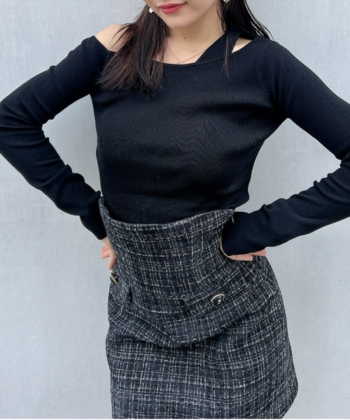 EIMY ISTOIRE（エイミーイストワール）の「カットアウトワンショルニット（ニット/セーター・レディース・ブラック/ブラウン/ピンク/イエロー/ブルー/グリーン系その他・FREE）」の18枚目の写真