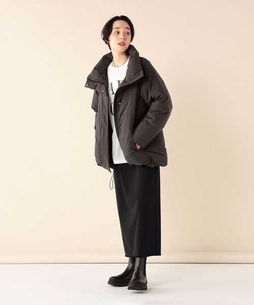 NOLLEY’S（ノーリーズ）の「2WAYストレッチ・撥水スタンドダウン（ダウンジャケット/コート・レディース・チャコールグレー/キャメル・38/36）」の9枚目の写真