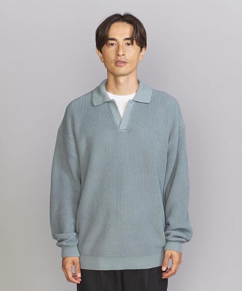 BEAUTY&YOUTH コットン アゼ バルーン スキッパー ニット BEAUTY&YOUTH UNITED ARROWS（ビューティーアンドユース