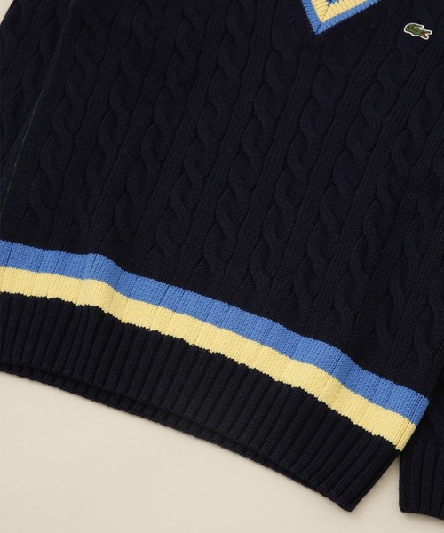 LACOSTE（ラコステ）の「LACOSTE/AH0493L（ニット/セーター・メンズ・ホワイト/ネイビー・4/5）」の7枚目の写真