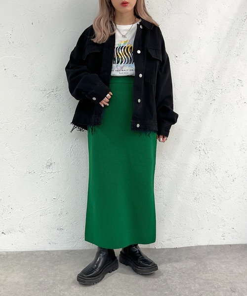 apres jour mignon（アプレジュールミニョン）の「デニムブルゾン【ZOZOTOWN限定アイテム】（ブルゾン・レディース・ブラック/ダークブルー・X-LARGE/フリー）」の7枚目の写真