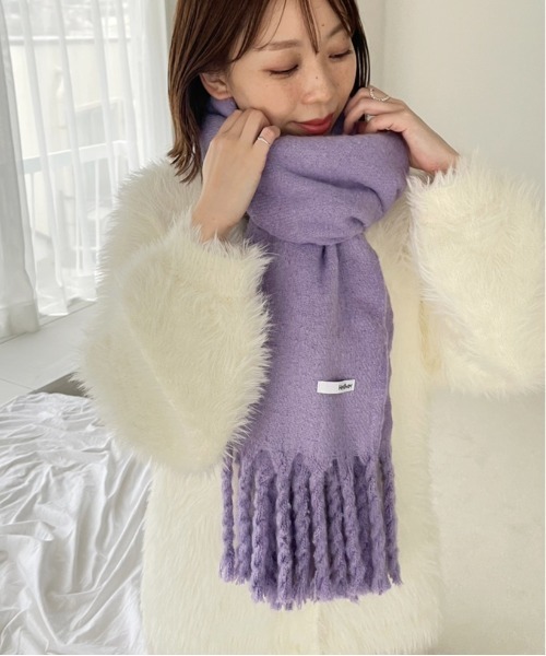 Heather（ヘザー）の「ボリュームストール　162173（ストール/ショール・レディース・アイボリー/ブラック/ブルー/パープル/オレンジ・ONE SIZE）」の5枚目の写真