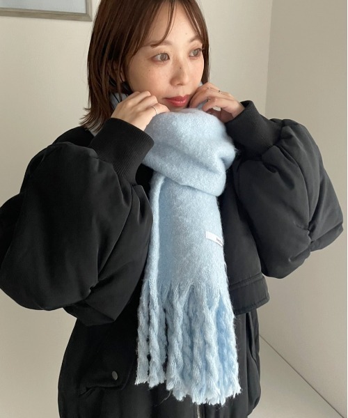Heather（ヘザー）の「ボリュームストール　162173（ストール/ショール・レディース・アイボリー/ブラック/ブルー/パープル/オレンジ・ONE SIZE）」の4枚目の写真
