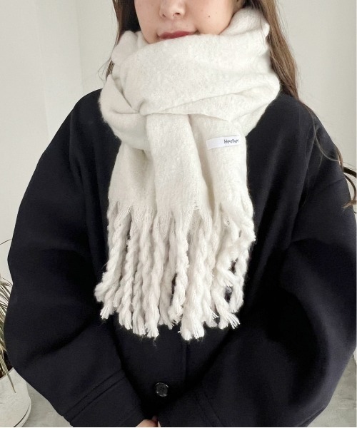 Heather（ヘザー）の「ボリュームストール　162173（ストール/ショール・レディース・アイボリー/ブラック/ブルー/パープル/オレンジ・ONE SIZE）」の2枚目の写真