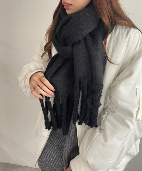Heather（ヘザー）の「ボリュームストール　162173（ストール/ショール・レディース・アイボリー/ブラック/ブルー/パープル/オレンジ・ONE SIZE）」の3枚目の写真