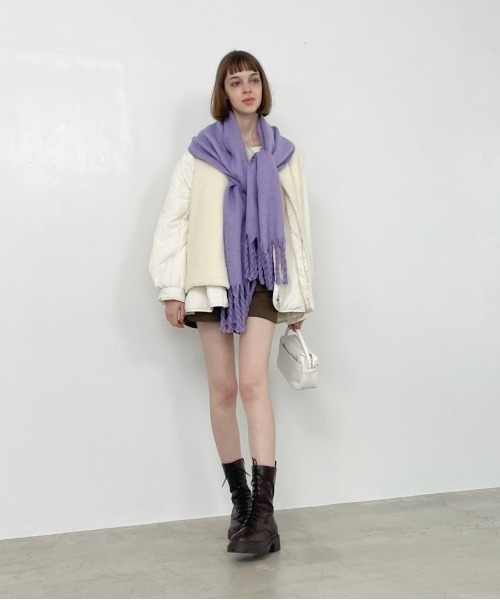 Heather（ヘザー）の「ボリュームストール　162173（ストール/ショール・レディース・アイボリー/ブラック/ブルー/パープル/オレンジ・ONE SIZE）」の19枚目の写真