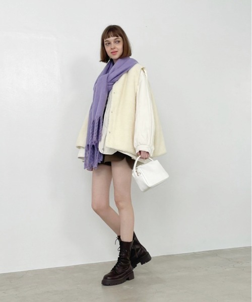 Heather（ヘザー）の「ボリュームストール　162173（ストール/ショール・レディース・アイボリー/ブラック/ブルー/パープル/オレンジ・ONE SIZE）」の20枚目の写真