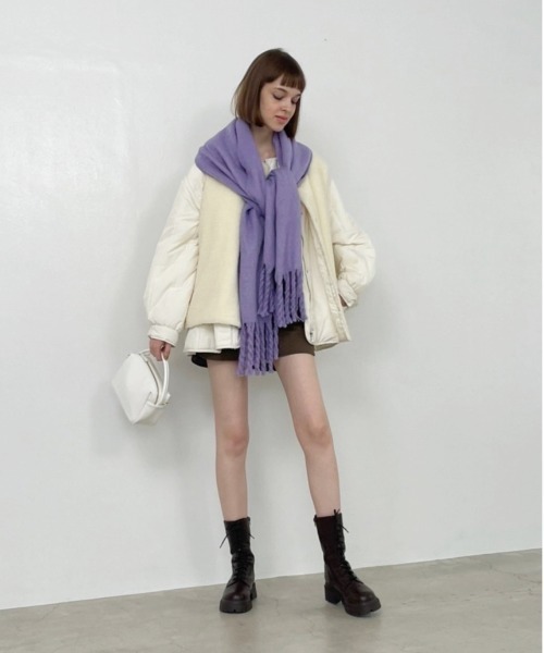 Heather（ヘザー）の「ボリュームストール　162173（ストール/ショール・レディース・アイボリー/ブラック/ブルー/パープル/オレンジ・ONE SIZE）」の21枚目の写真