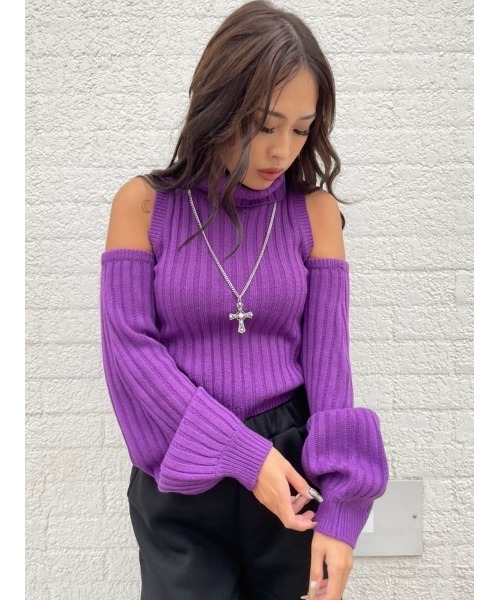 EGOIST（エゴイスト）の「アームウォーマー付アメスリニットトップス