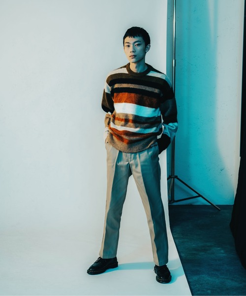 FTW(エフティダブリュー)の「MULTI BORDER KNIT SWEATER(ニット/セーター・メンズ・ネイビー/ブラウン/ピンク・MEDIUM/LARGE)」の14枚目の写真