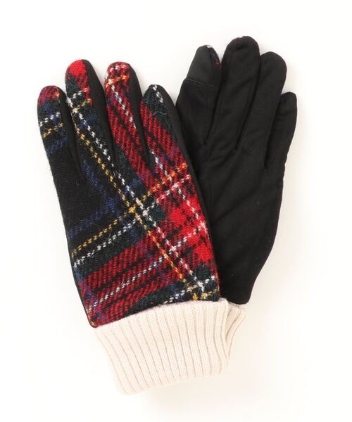 HARRIS TWEED(ハリスツイード)の「【HARRIS TWEED】ハリスツウィードグローブ(手袋・レディース・ベージュ/レッド・ONE SIZE)」の6枚目の写真