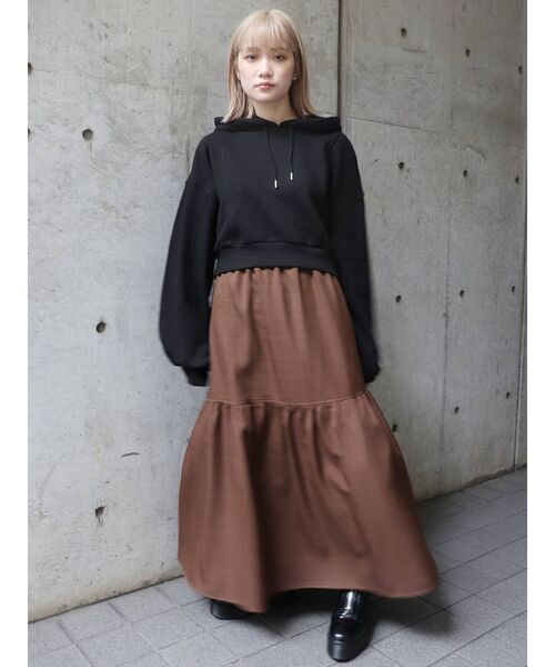 MURUA(ムルーア)の「クロップドボリュームフーディー(パーカー・レディース・ブラック/グリーン・FREE)」の17枚目の写真