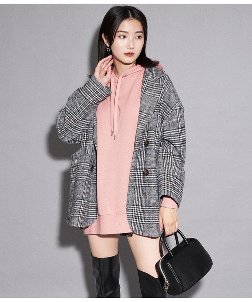 ANAP（アナップ）の「【WEB限定】シンプル裏起毛フーディートップススウェット（パーカー・レディース・パープル/ネイビー/ベージュ/マスタード/ピンク/グリーン/ブルー/グレー/ワイン/ブラック・FREE）」の22枚目の写真