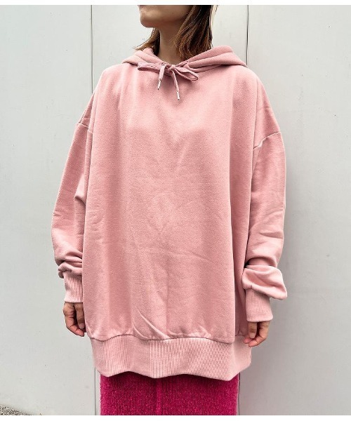 ANAP（アナップ）の「【WEB限定】シンプル裏起毛フーディートップススウェット（パーカー・レディース・パープル/ネイビー/ベージュ/マスタード/ピンク/グリーン/ブルー/グレー/ワイン/ブラック・FREE）」の11枚目の写真