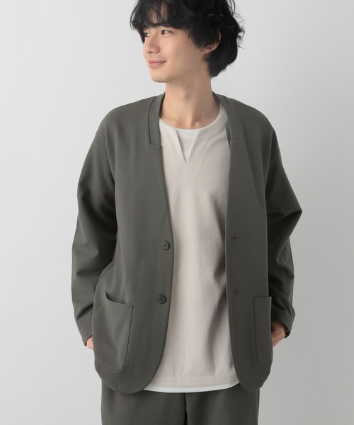 GLOBAL WORK(グローバルワーク)の「ジョーゼットジャケットカーディガン+WARM/295230(カーディガン/ボレロ・メンズ・ブルー系その他7/ダークグレー・SMALL/MEDIUM/LARGE)」の2枚目の写真