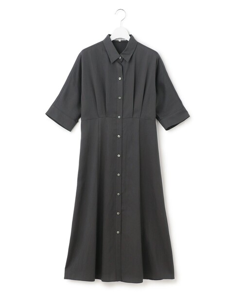 美品★23区★【洗える】テンセルナイロンツイル ドルマンスリーブ ワンピース 23区 L（ニジュウサンクオオキイサイズ）の「【洗える】テンセル