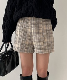 ツイードスリムショートパンツ