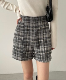 ツイードスリムショートパンツ