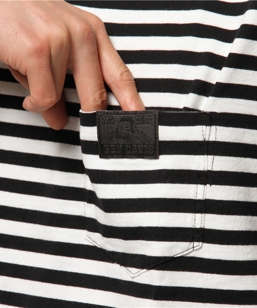 BEN DAVIS BLACKOUT COLLECTION(ベンデイビスブラックアウトコレクション)の「BEN DAVIS BLACKOUT COLLECTION BORDER POKET TEE(Tシャツ/カットソー・メンズ・ホワイト×ブラック/チャコールグレー×ブラック/ホワイト×ブルー/グレー系その他2・SMALL/MEDIUM/LARGE)」の9枚目の写真